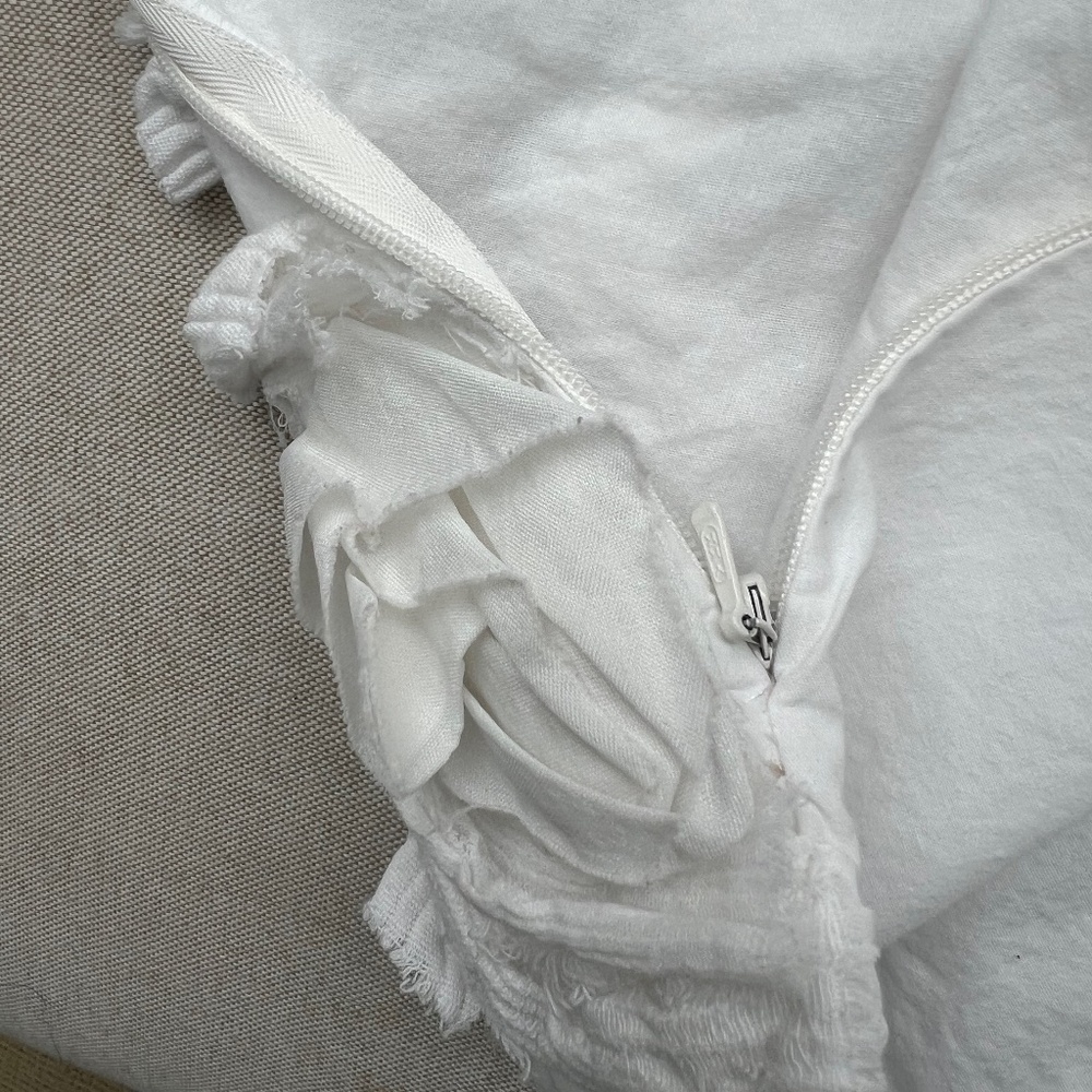 West Elm White Flower 20 x 20 Pillow Cover - Pillow 1 of 2 - Picture 7 of 10